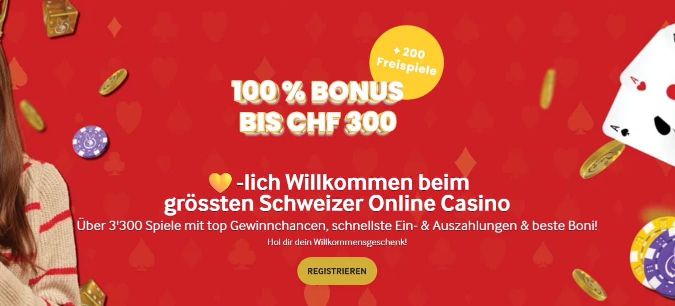 Willkommen im Online Casino Schweiz – Startseite mit schnellem Zugang zu Spielen