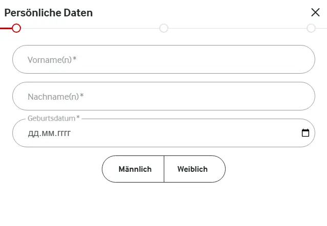 Registrierungsformular – Spielerkonto mit E-Mail-Adresse und Passwort erstellen